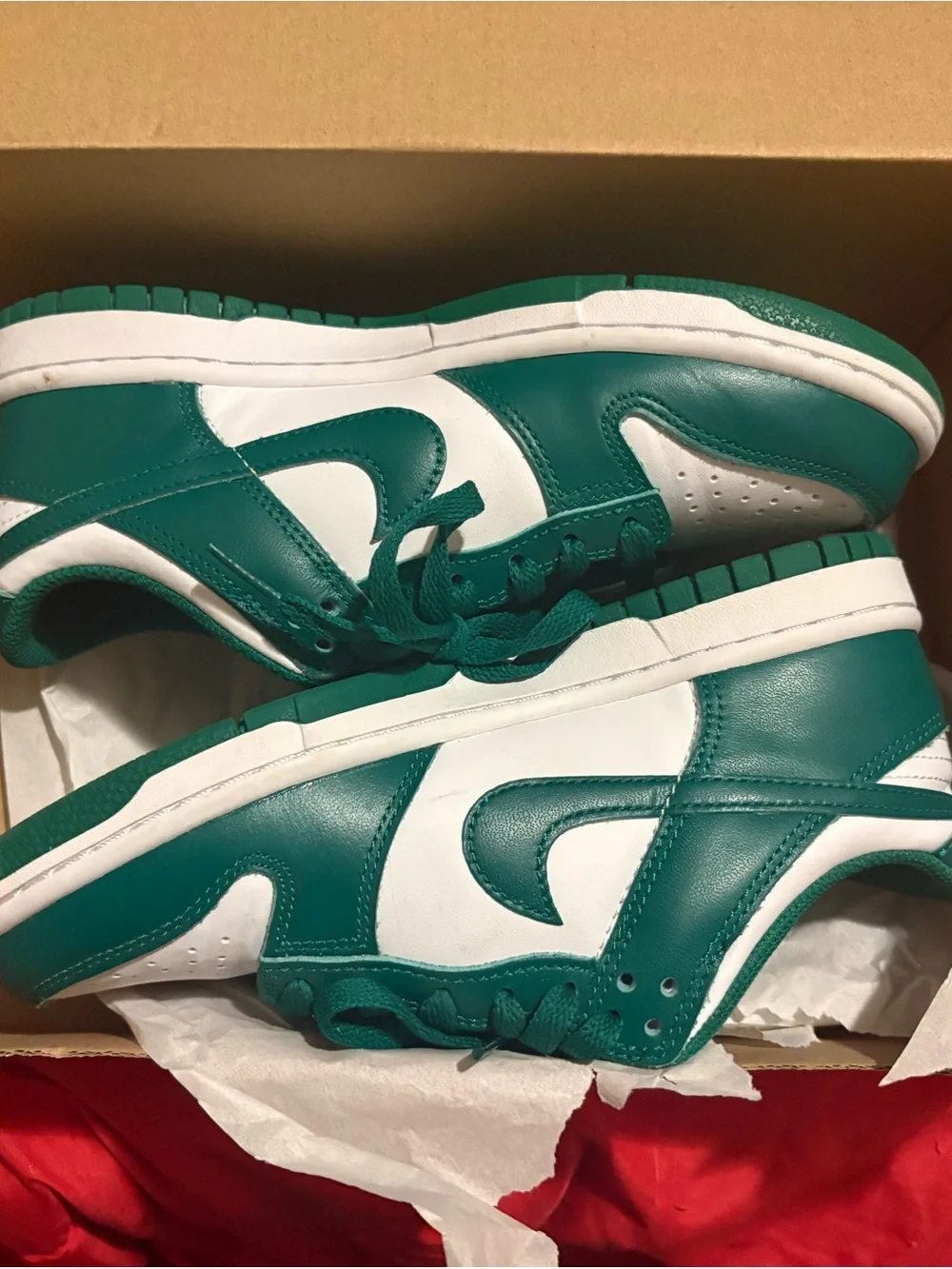 Nike Kids Green and White Low-Top Sneakers